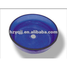10 до 12 мм однослойная круглая синяя раковина для ванной комнаты включает всплывающий стеклянный сосуд для слива